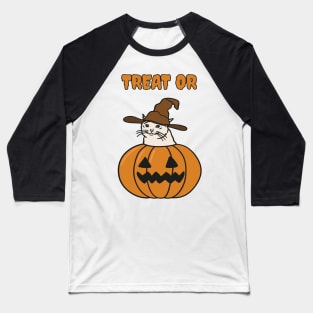 Crying Cat Meme In Jack O Lantern For Halloween Baseball T-Shirt